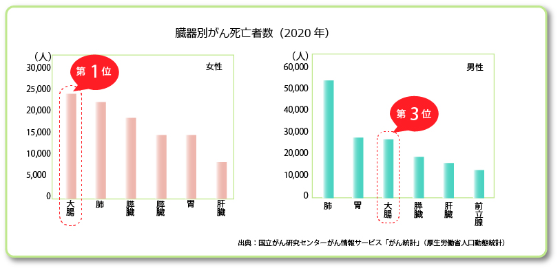 臓器別がん死亡者数グラフ